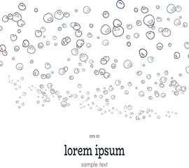 vector abstract background with contour of bubbles. decorative frame, card or invitation template. place for text