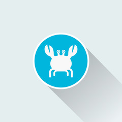 crab icon with long shadow