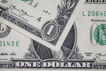 few one dollar bills  - obrazy, fototapety, plakaty