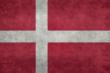 Flag of Denmark with Vintage textured treatment