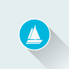 yacht icon with long shadow