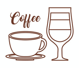coffee drinks over white background. vector illustration