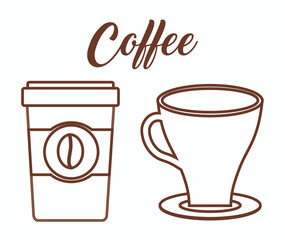 coffee drinks over white background. vector illustration