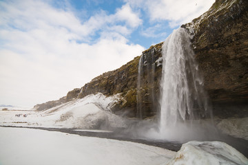 Iceland winter fall landscape, snow, sky - March 2017