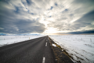 Long street travel in Iceland - March 2017