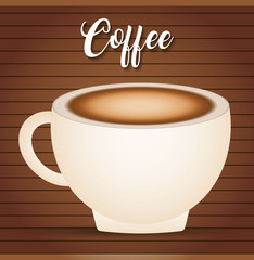 coffee cup icon over brown background. colorful design. vector illustration