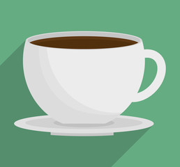 coffee cup icon over green background. colorful design. vector illustration