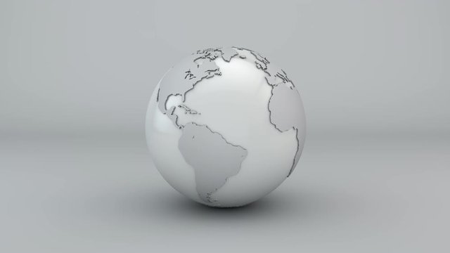 Earth 1022: An Earth globe rotates on a white cyc (Loop).