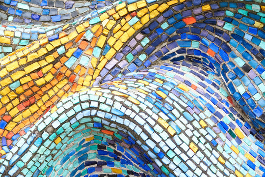 Texture Mosaic Tiles  Colorful Wave Background