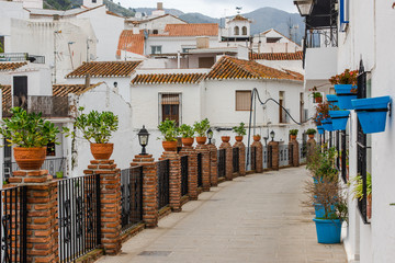 Charming street of Mijas village in Spain