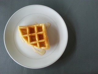waffle with maple syrup