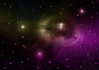 Obraz premium Stars, dust and gas nebula in a far galaxy
