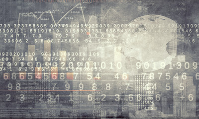 Fototapeta premium Analysis of sales data . Mixed media