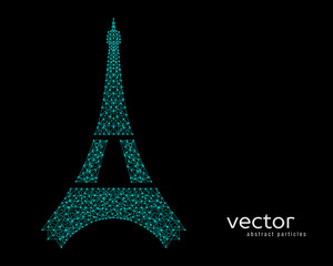Fototapeta na wymiar Abstract vector illustration of Eiffel Tower.