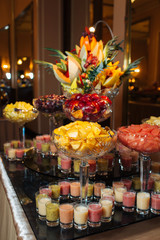 Great catering in the restaurant, canapés and various snacks, sweets catering