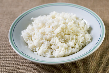 Cooked rice in bowl