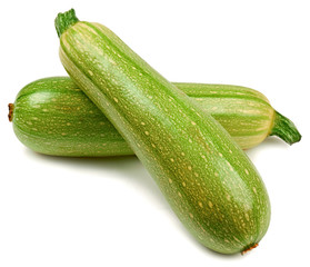 zucchini in closeup on white background