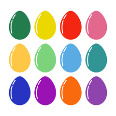 Vector colorful Easter eggs for Easter holidays design. Isolated on white background.