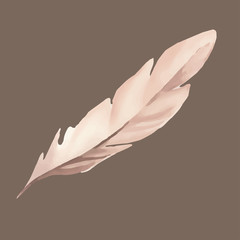 feather in watercolor style