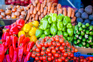 Fototapeta na wymiar farmers market. vegetable Market. Fresh vegetables