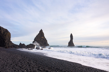 Landscape of beautiful Icelandic beach - March 2017