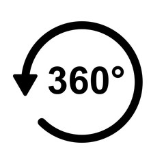 Schwarzes einfaches Symbol -  360 Grad VR