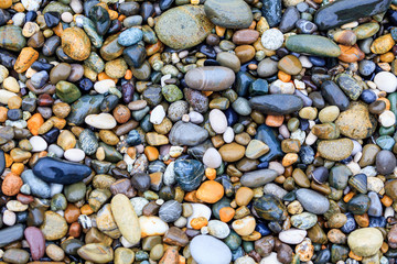 Sea stones background. stones on beach. stone texture.