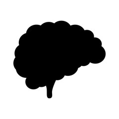 Schwarzes einfaches Symbol - Gehirn