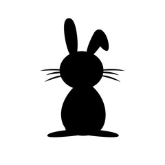 Schwarzes einfaches Symbol - Osterhase Cartoon