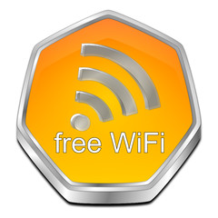 free wireless WiFi button - 3D illustration