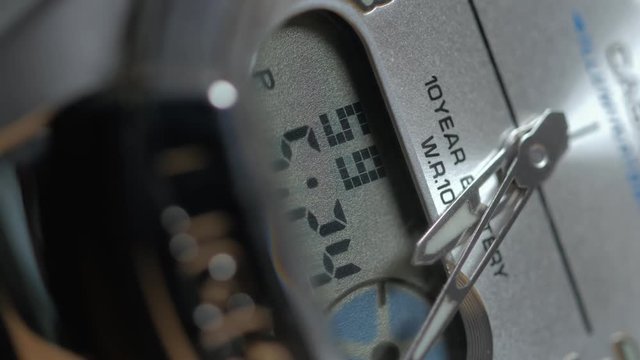 Beautiful Man watch with second arrow. Close up shot