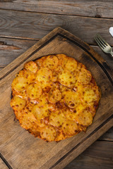 pepperoni pizza with rustic background