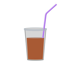 Plastic cup for coffee, tea, smoothies, juice. Abstract concept. Vector illustration.