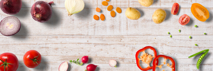 Low Carb / gesunde Ernährung / Gemüse - Banner/ Textfreiraum