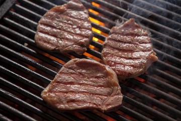  beef  steak on fire