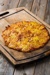 pepperoni pizza with rustic background