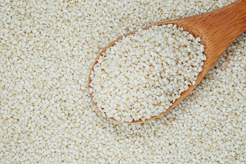 sesame seed in spoon