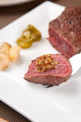 dry aging steak with mustard