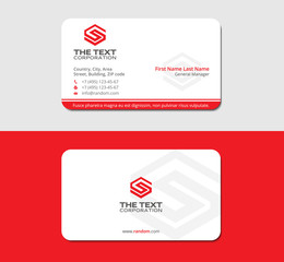 red minimalistic business card with letter s