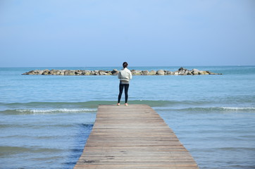 wooden pier on the beach 
