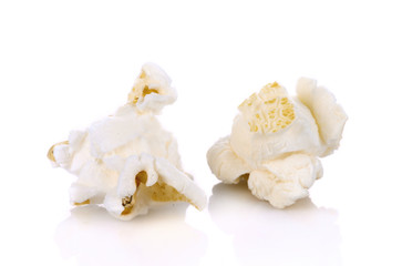 Popcorn isolated on the white background