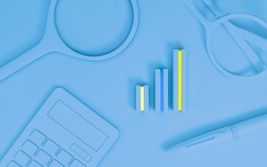 Business chart in top view