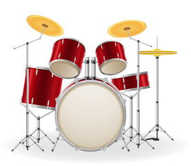 Fototapeta na wymiar drum set kit musical instruments stock vector illustration