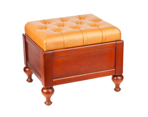 Luxury leather pouf
