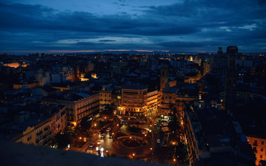 Fototapeta na wymiar night valencia view from above