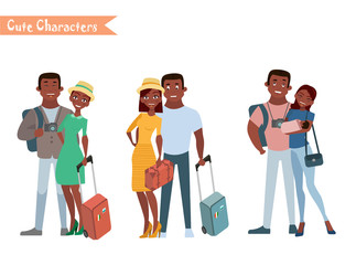 People and family traveling on vacation.