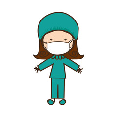 happy woman doctor customer, vector illustration design