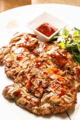 pork steak with sauce