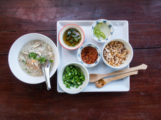 Boiled rice condiments