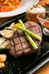 beef steak with asparagus